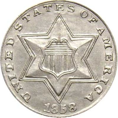 US 1858 Three Cent