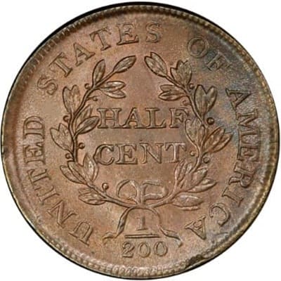 US 1805 Half Cent Value