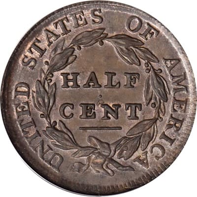 US 1809 Half Cent Value