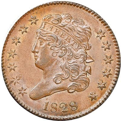 US 1828 Half Cent