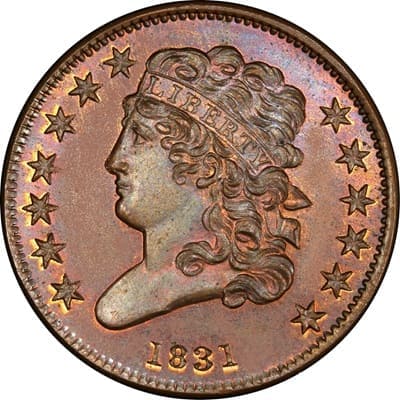 US 1831 Half Cent