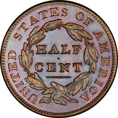 US 1831 Half Cent Value