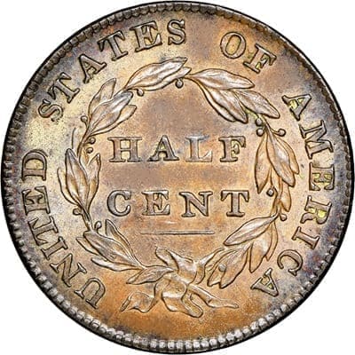 US 1832 Half Cent Value