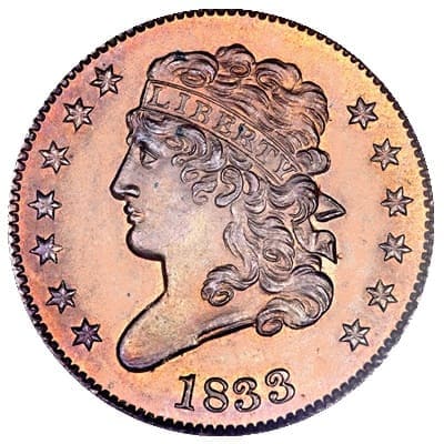 US 1833 Half Cent