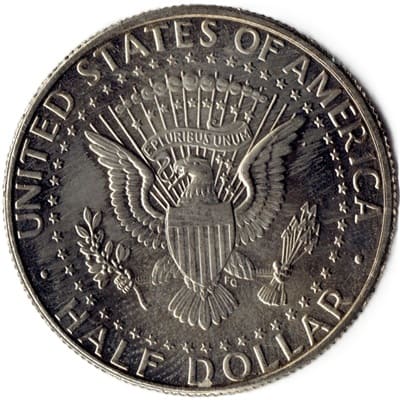 Obverse of US 1996 Half Dollar Value