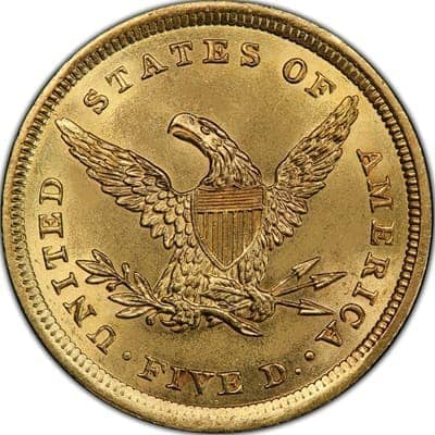 US 1839 Half Eagle $5 Value