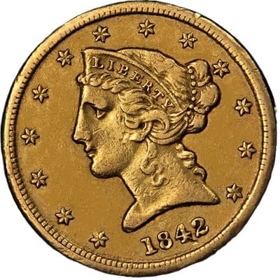 US 1842 Half Eagle $5