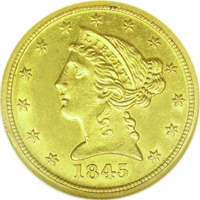 US 1845 Half Eagle $5