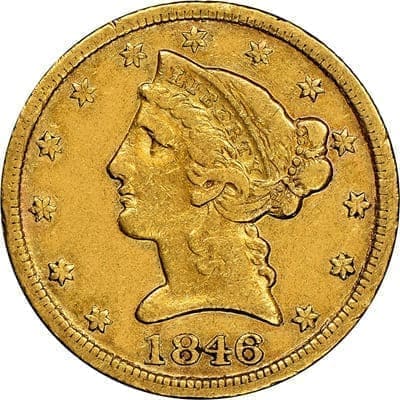 US 1846 Half Eagle $5