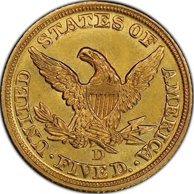 US 1848 Half Eagle $5 Value