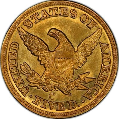 US 1849 Half Eagle $5 Value