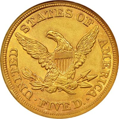 US 1854 Half Eagle $5 Value