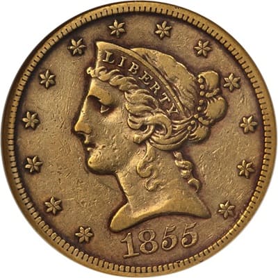 US 1855 Half Eagle $5