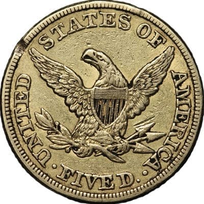 US 1856 Half Eagle $5 Value