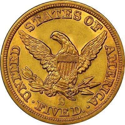 US 1857 Half Eagle $5 Value