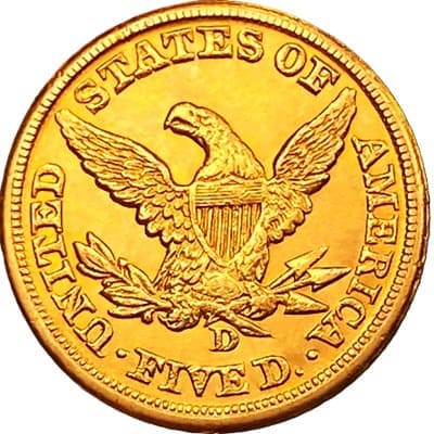 US 1860 Half Eagle $5 Value