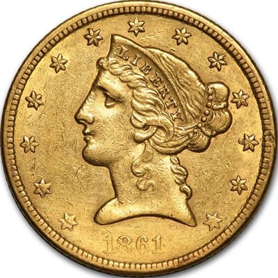 US 1861 Half Eagle $5