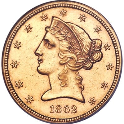 US 1862 Half Eagle $5