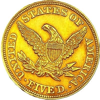 US 1863 Half Eagle $5 Value