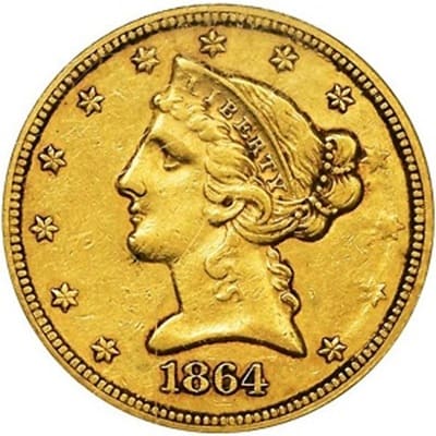US 1864 Half Eagle $5