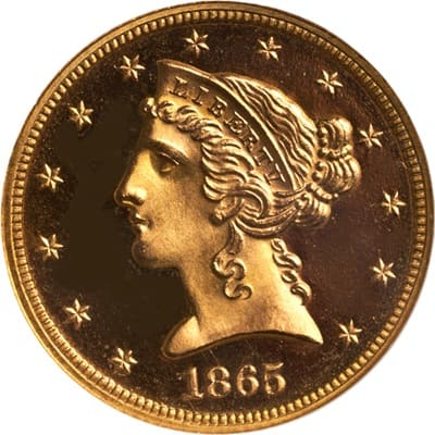 US 1865 Half Eagle $5