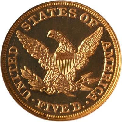 US 1865 Half Eagle $5 Value