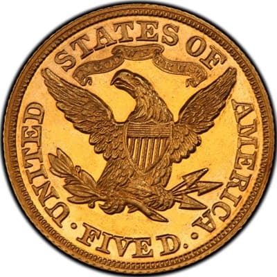 US 1867 Half Eagle $5 Value