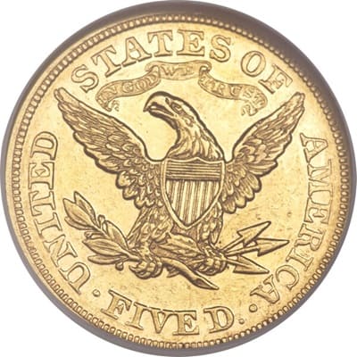 US 1868 Half Eagle $5 Value