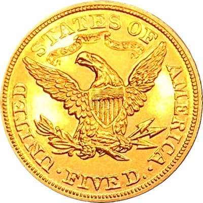 US 1869 Half Eagle $5 Value