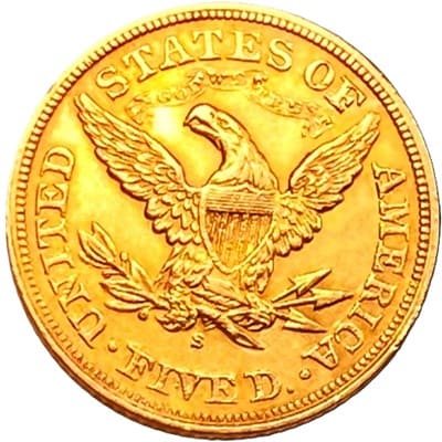 US 1872 Half Eagle $5 Value