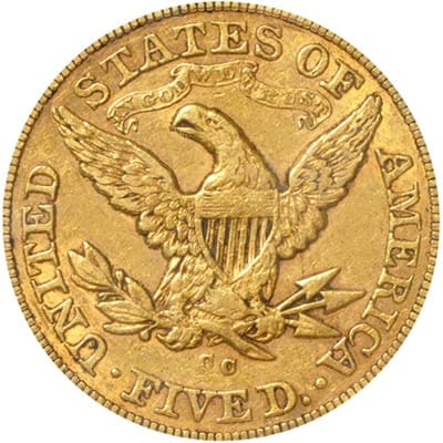 US 1875 Half Eagle $5 Value
