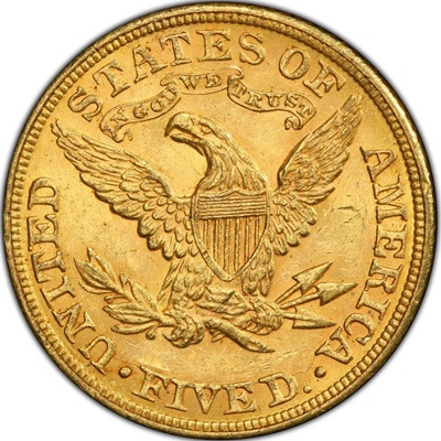 US 1883 Half Eagle $5 Value