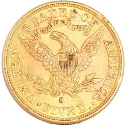 US 1885 Half Eagle $5 Value