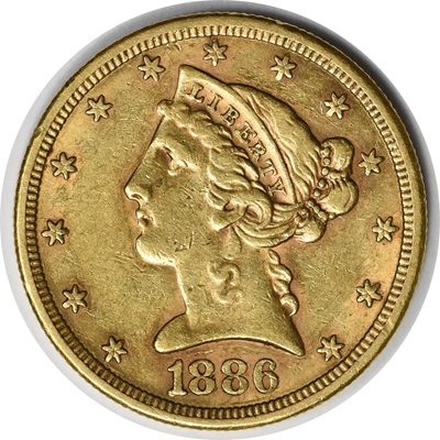 US 1886 Half Eagle $5