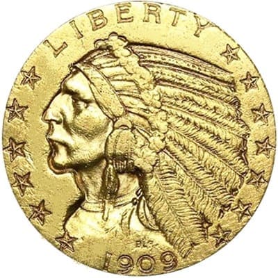US 1909 Half Eagle $5