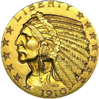 US 1910 Half Eagle $5