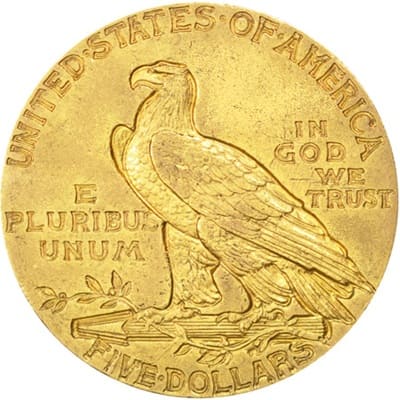 US 1913 Half Eagle $5 Value