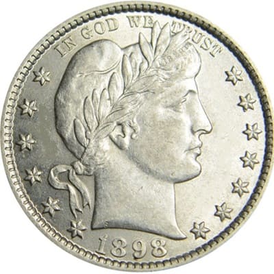 US 1898 Quarter