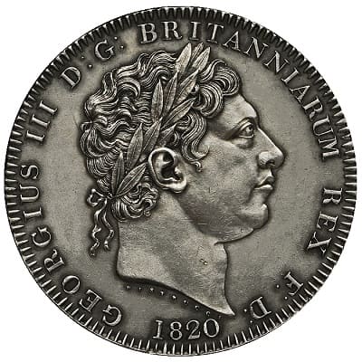 Reverse: British British 1820 Crown Value