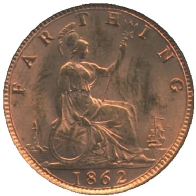 British 1862 Farthing Value