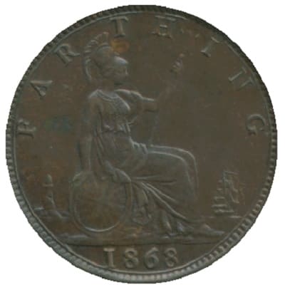 British 1868 Farthing Value
