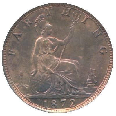 British 1872 Farthing Value