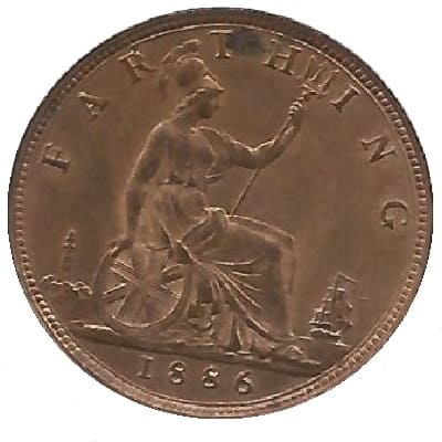 British 1886 Farthing Value