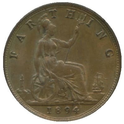 British 1894 Farthing Value