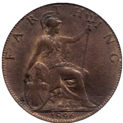 British 1896 Farthing Value