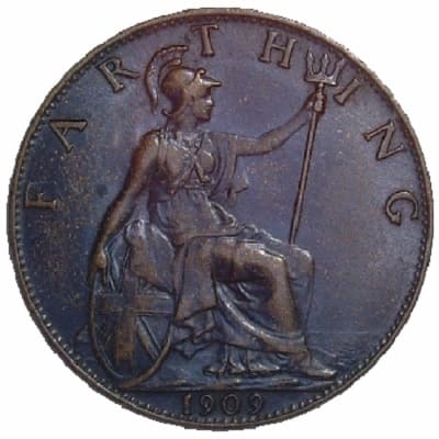 British 1909 Farthing Value