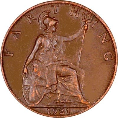 British 1921 Farthing Value
