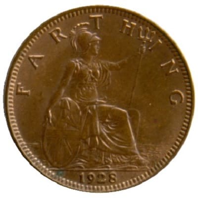 British 1928 Farthing Value