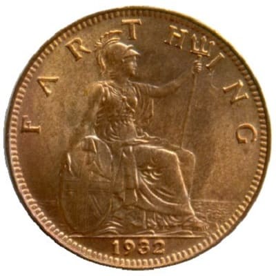 British 1932 Farthing Value