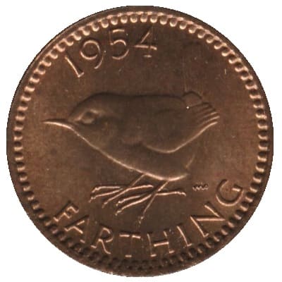 British 1954 Farthing Value
